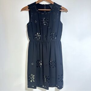 Anna Sui embellished polkadot black mini cocktail dress sleeveless